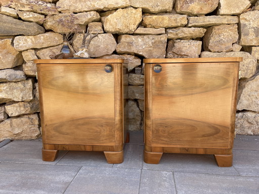 Vintage-Nachttische im Art-Deco-Stil