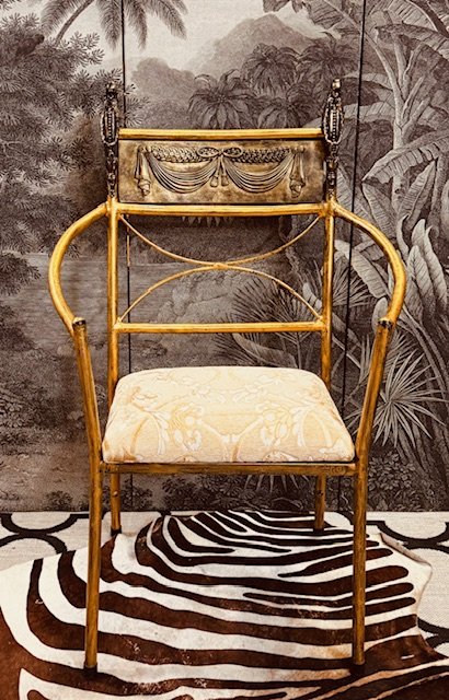 Image 1 of 4 Esszimmerstühle aus Messing im Chiavari-Stil