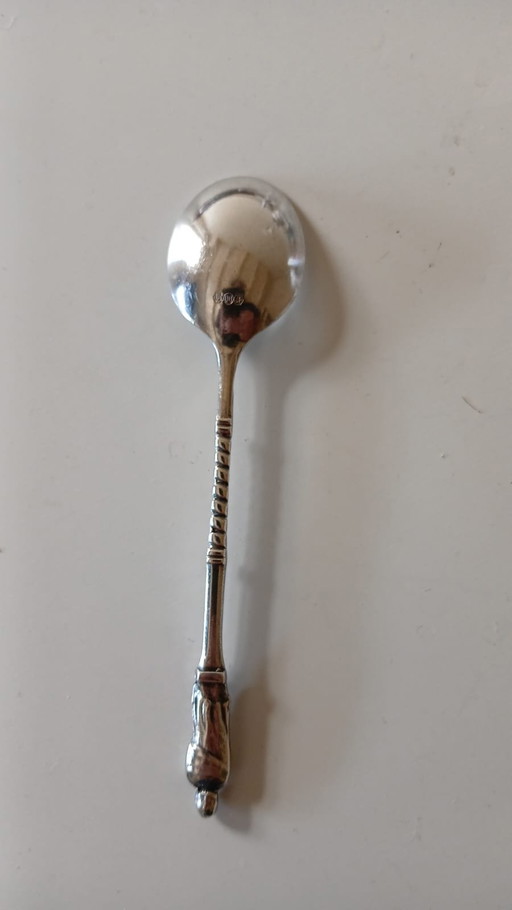 10x silver-plated 90 teaspoons Apostle with a twisted handle