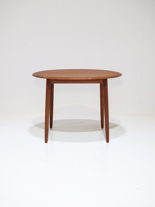 Round teak dining table, Danish vintage 1960s
