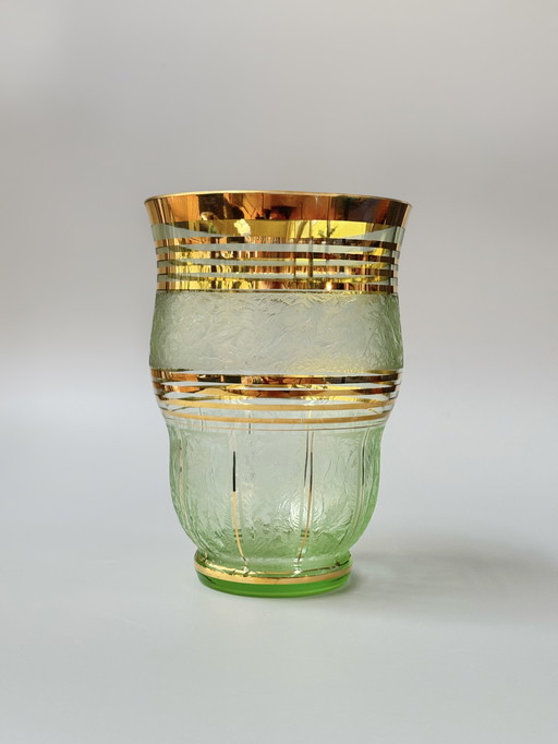 Booms Glass - Art Deco - Vase " RUBY "