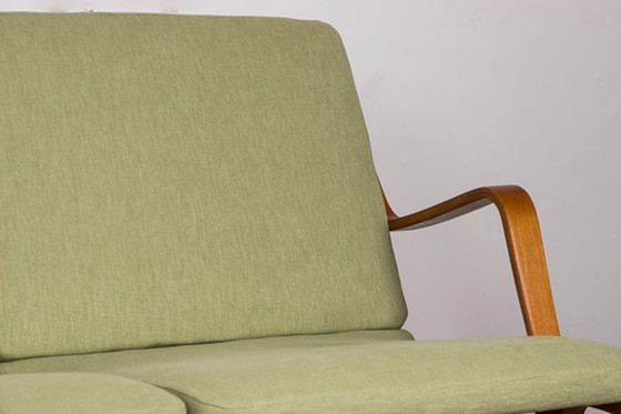 Image 1 of 2-seat Danish sofa in laminated beech and mahogany Model AX by Peter Hvidt and Orla Mogaard-Nielsen for Fritz Hansen 1960