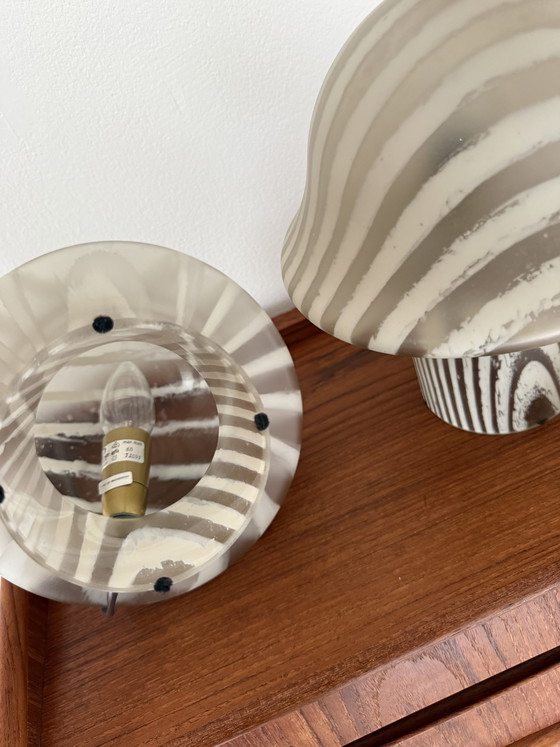 Image 1 of 2x vintage zebra mushroom table lamp, Peill & Putzler ‘70