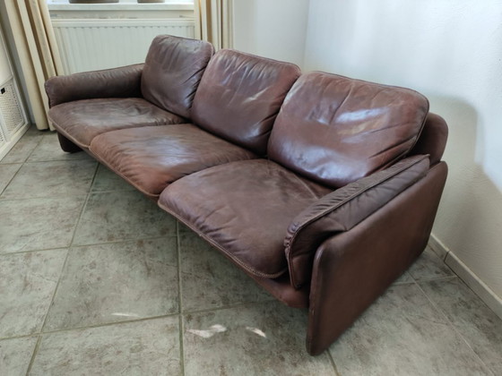 Image 1 of Ensemble de salon vintage De Sede - canapé 3 places + 2 fauteuils - cuir de buffle épais - 1970