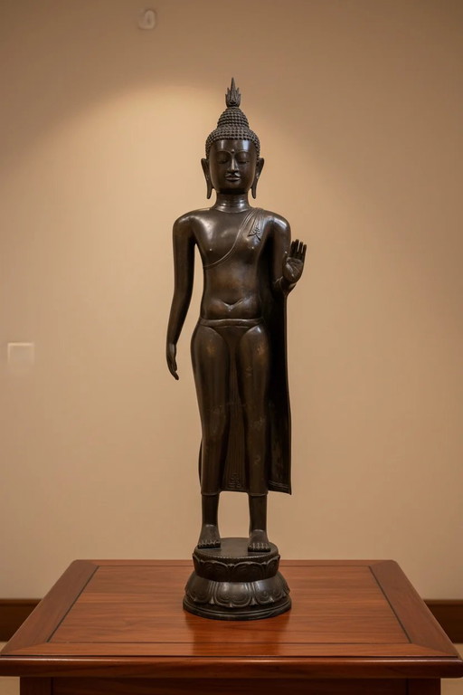Lifesize Bronze Walking Buddha – 117 cm