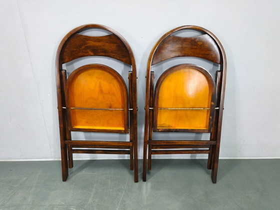 Image 1 of Paire de chaises pliantes Bauhaus B751 par Ligna, Tchécoslovaquie, années 1930