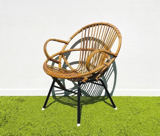 Image 1 of Paar van rotan Noordwolde lounge fauteuils ~ Vintage 60s