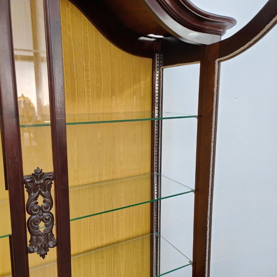 Image 1 of Vitrine, buffet, vaisselier, meuble mural de style Chippendale vintage