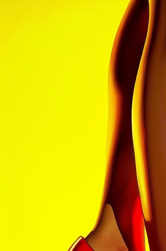 Image 1 of Léa OTTAVI - Striking Red Elegance - Digital painting on canvas