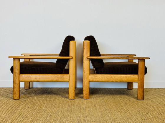 Image 1 of Ensemble de Salon modulable Vintage en Chêne et Velours Côtelé, 1960s, Set de 5