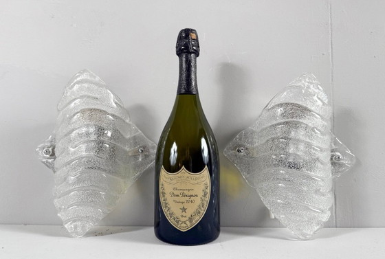 Image 1 of Mid-century frosted glass wall lamps/wall lights, Murano, Germany, 1970s