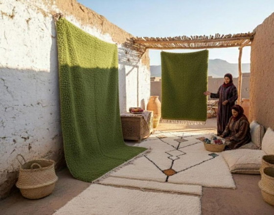 Image 1 of GREEN MOROCCAN RUG 250CMX150CM