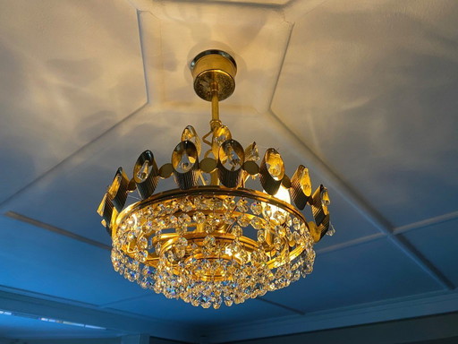 Palwa Palme & Walter lustre antique Swarovski 30 cm