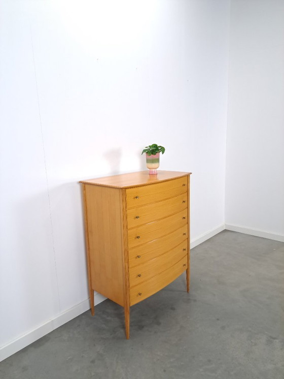 Image 1 of Cassettiera alta curva di metà secolo con 6 cassetti