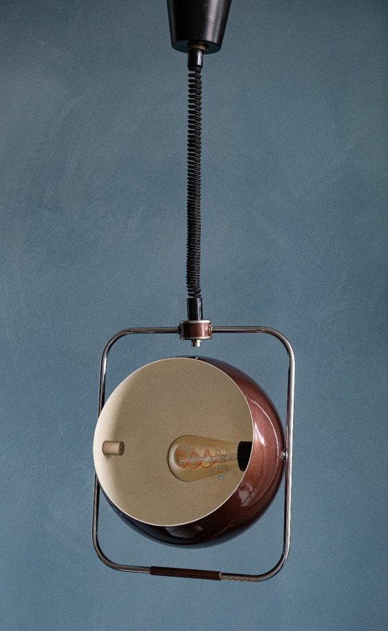 Image 1 of Bruine Gepo Jaren 70 Eyeball Hanglamp