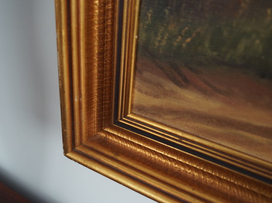 Image 1 of Tableau "Le cerf au bord de la route", design scandinave, années 1970