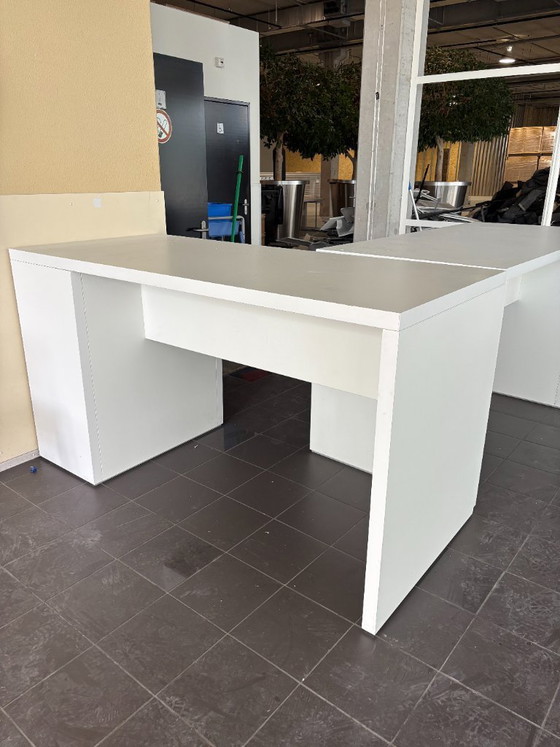 Image 1 of Grand bar/bureau blanc (2 pièces)