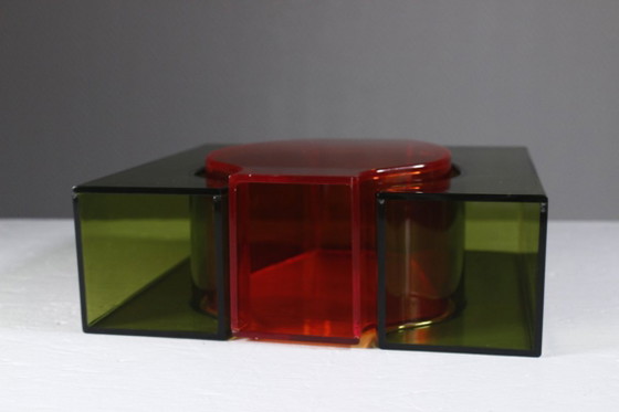 Image 1 of Vaso vintage in acrilico composto da due parti, disegnato da Studio Nova Holland, anni '90.