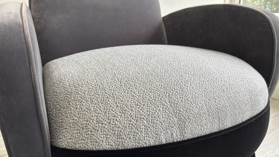 Image 1 of 2x Zuiver Sam Fauteuil. Zwart/grijs.