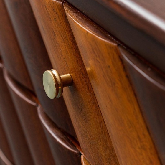 Image 1 of CREDENZA VINTAGE IN LEGNO CON DETTAGLI IN OTTONE DEGLI ANNI '60, ANTIQUARIATO MODERNO