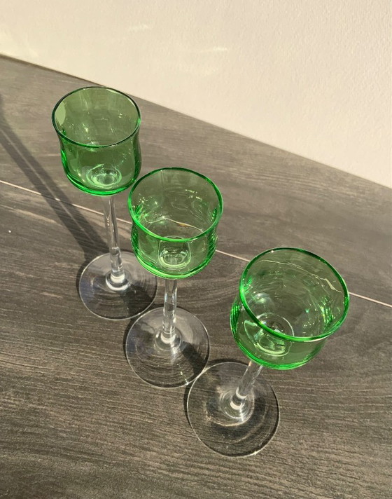 Image 1 of Juego de 3 copas de licor Art Nouveau - Bakalowits & Söhne - Meyr's Neffe - Viena c. 1902​