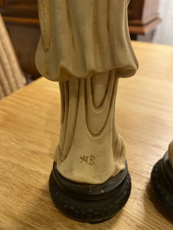 Image 1 of Chinese figurine pair Hanfu Tang Ming Dynasty
