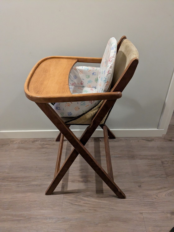 Image 1 of Vintage houten kinderstoel, Wehrli, inklapbaar antiek retro
