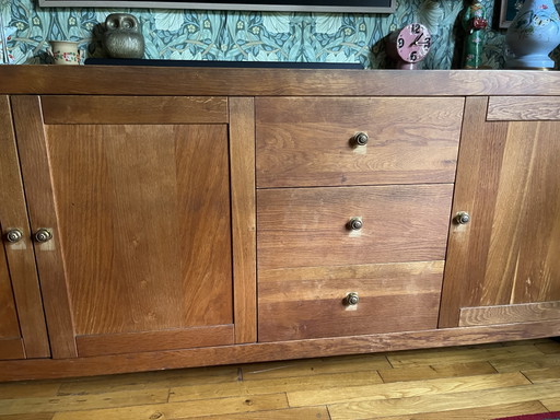 Modern klassiek dressoir massief (teak)hout 220 cm
