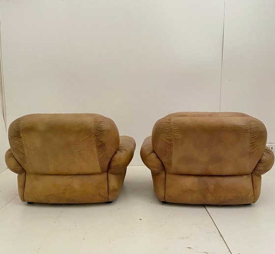 Image 1 of Coppia di poltrone vintage in pelle Sapporo di Mobil Girgi, Italia, anni '70
