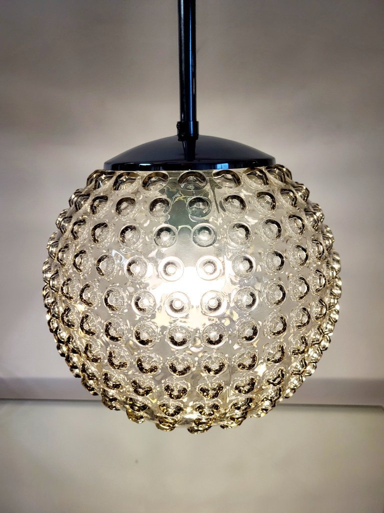 Rolf Kruger pendant lamp, Staff Leuchten, bubble glass pendant