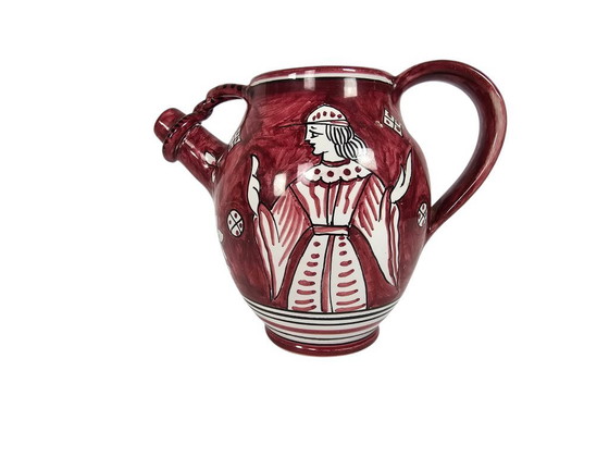 Image 1 of Deruta Mateucci - cranberry red - hand-painted - Italy - 1960s