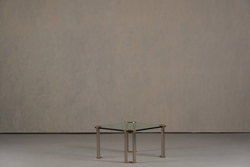 Vintage salontafel van brons en glas van Peter Ghyczy, Duitsland, jaren 70.