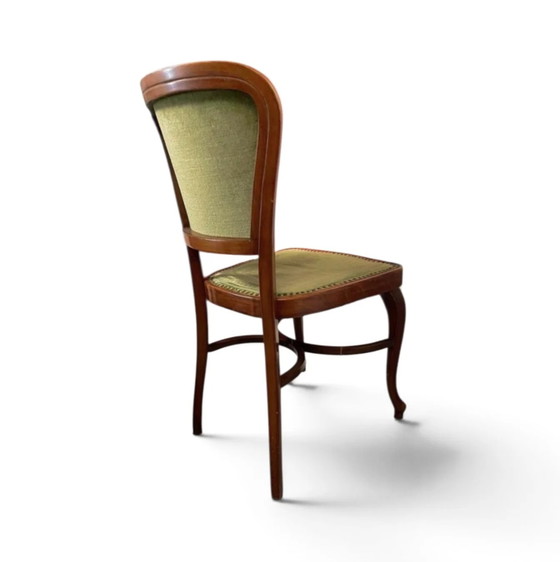 6 x Chaises de salle à manger Thonet classiques / revêtement velours / années 60 / (photo 7 of 12)