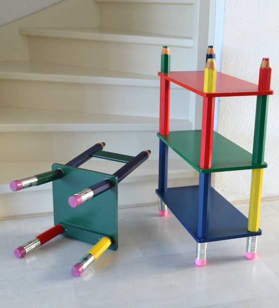 Image 1 of Pierre Sala vintage wandrek en stoel voor kind