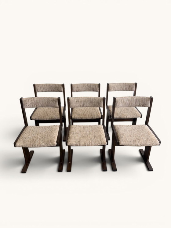Set mit 6 Esszimmerstühlen von Poul H. Poulsen für Gangsø Møbler – Textile, Wood (photo 5 of 9)