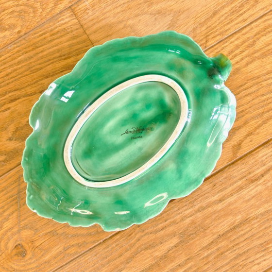 Image 1 of Salsiera in terracotta di Sarreguemines del XIX secolo, uva