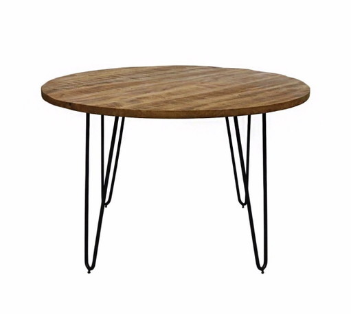 Table de salle à manger triangulaire Kick 120 cm en bois de manguier