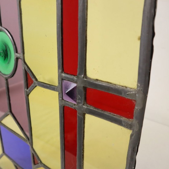 Groot Kleurrijk Glasraam Glas in Lood Medaillon – Decoratieve objecten (photo 14 of 20)