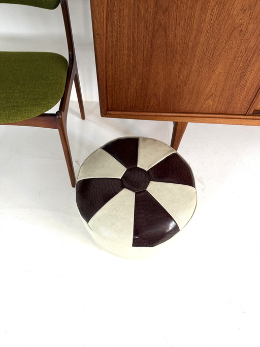 Vintage Kunstlederpouf '60