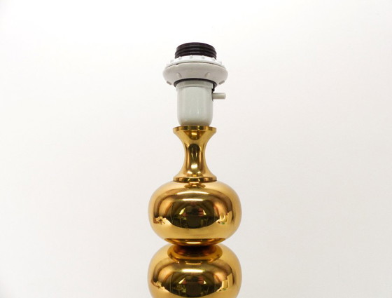 Image 1 of Scandinavian lamp base in gilded brass, ball model, Enco, circa 1960