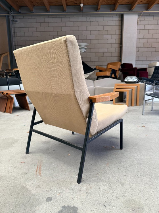 Vintage 't Spectrum fauteuil,  Martin Visser, Textiel, Metaal, Beige (foto 9 van 12)