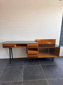Vintage Mid-Century Desk With Sideboard Závody Bučovice