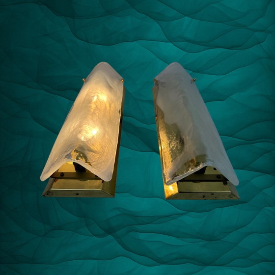 Kalmar Sconces Pair 1970’s – Wall lights, Glass, Metal (photo 2 of 5)