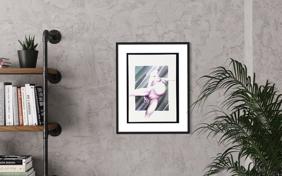 Image 1 of Yvon Adam, raro dipinto erotico del 1985 circa - incorniciato