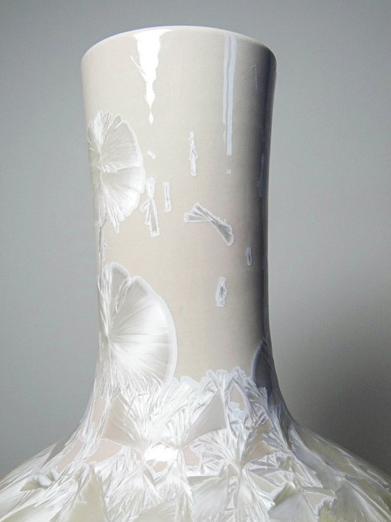 Image 1 of Large globular porcelain vase with crystalline glazes, Jingdezhen Zhi vintage