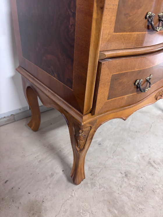 Cassettiera di lusso stile Barocco Luigi XV Intarsio in radica di noce – Lodewijk XV, Cassettiere, Legno (photo 7 of 12)