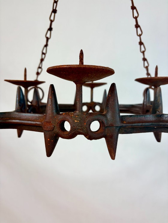 Image 1 of Lampadario brutalista in ghisa anni '70