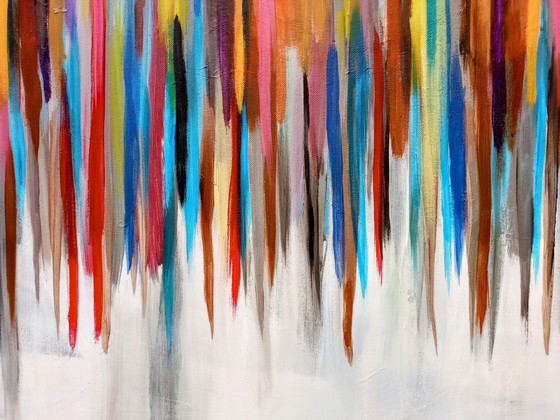 Image 1 of T.van Steenbergen "STRIPES" 109 x 100 cm