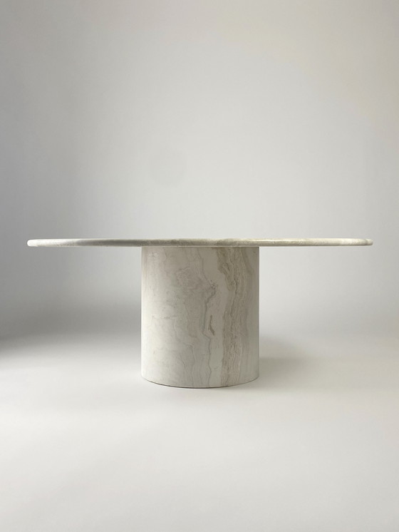 Image 1 of Table basse ronde en travertin Up&Up, 1970s