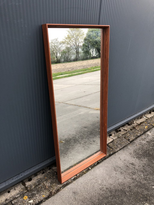 Vintage mirror with teak wood frame